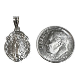 Sterling Silver Our Lady of Guadalupe "Virgen de Guadalupe" Scalloped Medal Pendant