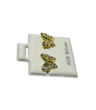 14 Karat Yellow Gold-plated Sterling Silver CZ Butterfly Post Earrings
