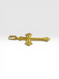 Sterling Silver 14 Karat Yellow Gold-plated 1.55" Fancy Cross Pendant