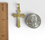 Sterling Silver 14 Karat Yellow Gold-plated 1.55" Fancy Cross Pendant