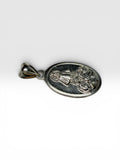 Vintage NOS 1970's Sterling Silver Our Lady of Charity "Caridad del Cobre" and Sacred Heart of Jesus Oval Scapular Medal