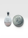 Sterling Silver Nsra Señora de la Providencia "RUEGA POR NOSOTROS" 20 x 15mm Oval Medal Pendant