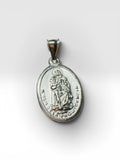 Sterling Silver Nsra Señora de la Providencia "RUEGA POR NOSOTROS" 20 x 15mm Oval Medal Pendant