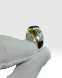 Vintage NOS 1970's 14 x 10mm Fiber Optic Cat's Eye Man's Ring