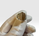 Vintage NOS 1970's 14 x 10mm Fiber Optic Cat's Eye Man's Ring