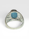 Vintage NOS 1970's 14 x 10mm Fiber Optic Cat's Eye Man's Ring