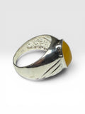 Vintage NOS 1970's 14 x 10mm Fiber Optic Cat's Eye Man's Ring