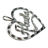 Sterling Silver Large Heart "Abuela" Pendant