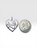 Sterling Silver Large Heart "Abuela" Pendant