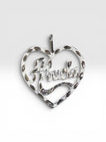 Sterling Silver Large Heart "Abuela" Pendant