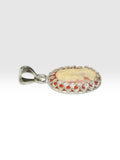 Vintage NOS 1970's Sterling Silver 14 x 10mm Oval Resin Madonna Cameo Gallery-Style Pendant