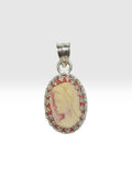 Vintage NOS 1970's Sterling Silver 14 x 10mm Oval Resin Madonna Cameo Gallery-Style Pendant