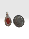 Vintage NOS 1970's Sterling Silver 14 x 10mm Oval Resin Madonna Cameo Gallery-Style Pendant