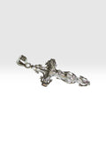 Sterling Silver or 14 Karat Yellow Gold-plated Scroll Design Crucifix Pendant