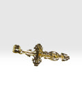 Sterling Silver or 14 Karat Yellow Gold-plated Scroll Design Crucifix Pendant