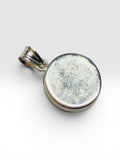 Sterling Silver Genuine 12mm Gemstone (Green Onyx, Carnelian, Sodalite, Pink Quartz, Hematite or Moonstone) Bezel Set Pendant