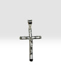 Sterling Silver Solid Tube-style Crucifix Pendant
