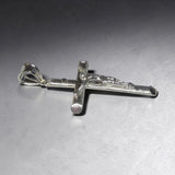 Sterling Silver Solid Tube-style Crucifix Pendant