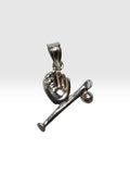 Sterling Silver Mitt Glove, Bat and Ball Charm