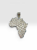 Sterling Silver Africa Continent Map Textured Nugget-style Pendant
