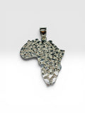 Sterling Silver Africa Continent Map Textured Nugget-style Pendant