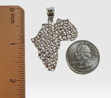 Sterling Silver Africa Continent Map Textured Nugget-style Pendant