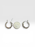 Sterling Silver Swirl Hoop Marcasite Earrings