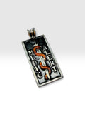 Sterling Silver Enameled Medic Alert Dog Tag Pendant (can be engraved on the back)