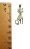 Sterling Silver Cat Pendant with Pink or Blue Collar