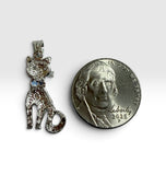 Sterling Silver Cat Pendant with Pink or Blue Collar