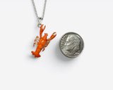Sterling Silver Enameled Maine Lobster Pendant (available with or w/o chain)