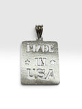 Sterling Silver MADE IN USA Dog Tag Pendant