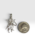 Sterling Silver Hand Enameled Octopus Pendant