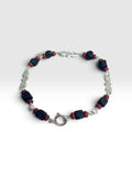Sterling Silver Genuine 4mm Azabache Jet and Saint Lucy Eyes "Ojos de Santa Lucia" Bracelet