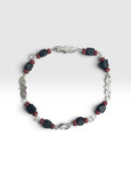 Sterling Silver Genuine 4mm Azabache Jet and Saint Lucy Eyes "Ojos de Santa Lucia" Bracelet