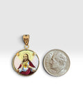 10 Karat Yellow Gold Saint Jude Thaddeus "San Judas Tadeo" and Sacred Heart of Jesus Scapular Medal