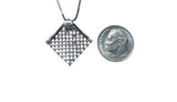 Sterling Silver Cubic Zirconia Rhomboid Pendant on 18" Box Chain