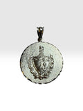 Sterling Silver Cuba Coat of Arms "Escudo Cubano" Nickel Size Pendant (Made in USA)