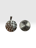 Sterling Silver Cuba Coat of Arms "Escudo Cubano" Nickel Size Pendant (Made in USA)
