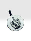 Sterling Silver Cuba Coat of Arms "Escudo Cubano" Nickel Size Pendant (Made in USA)