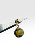 Yellow Gold Filled 3-D Enamel World Globe Charm