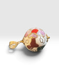 Vintage 1980's NOS 14mm Cloisonné Floral Bead Yellow Gold Filled Pendant