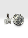Sterling Silver Hand Enameled Flag of Puerto Rico Charm Pendant