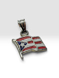 Sterling Silver Hand Enameled Flag of Puerto Rico Charm Pendant