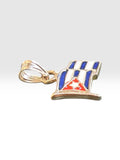 Sterling Silver Hand Enameled Flag of Cuba Charm Pendant (Made in Florida, USA)