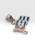 Sterling Silver Hand Enameled Flag of Cuba Charm Pendant (Made in Florida, USA)