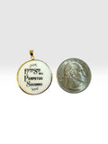 Vintage NOS 1970's 10K Yellow Gold Enameled Perpetual Help 23.7mm Medal