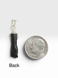 Sterling Silver Genuine Azabache Jet Mano Figa Hand Pendant