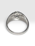 Vintage NOS 1980's 14 Karat White Gold 1/4 Carat TW (G-SI1) Genuine Diamonds Man's Cluster Ring