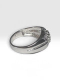 Vintage NOS 1980's 14 Karat White Gold 1/4 Carat TW (G-SI1) Genuine Diamonds Man's Cluster Ring